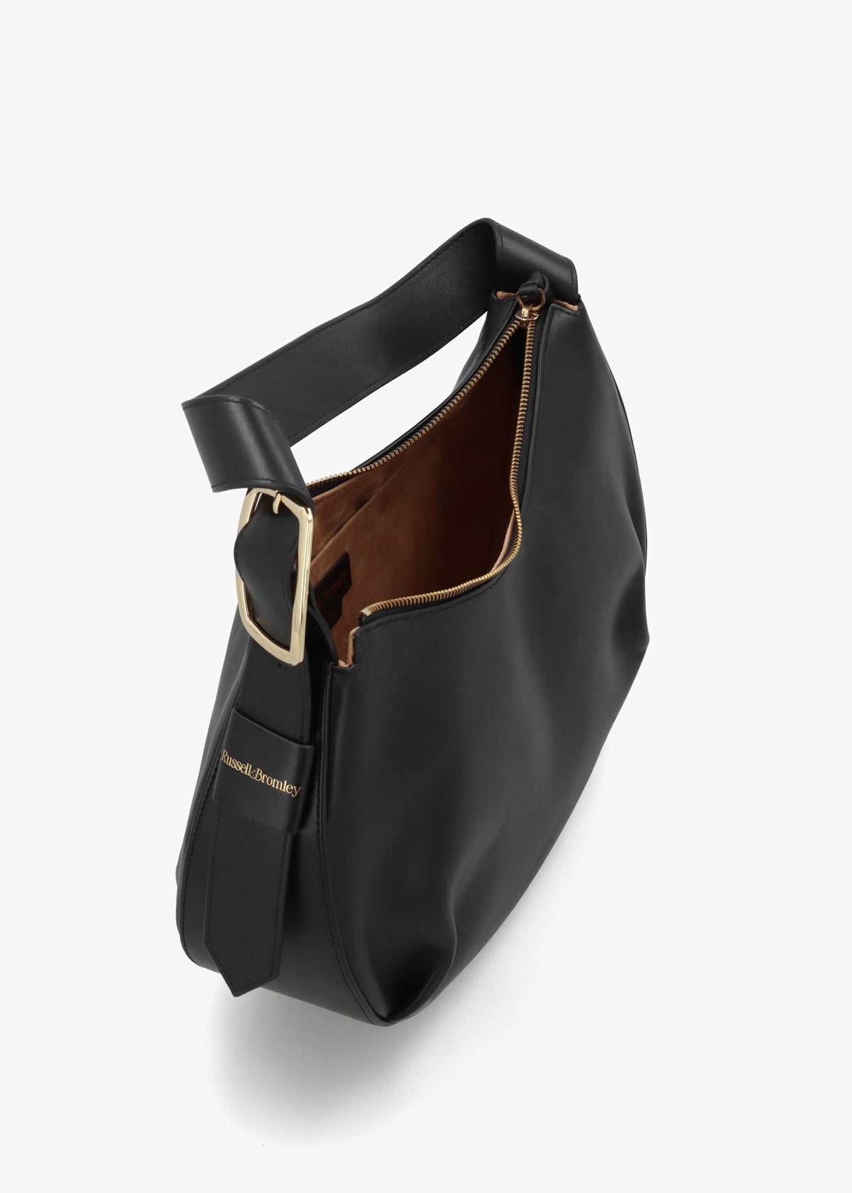 Medium Sutton Black Leather Shoulder Bag