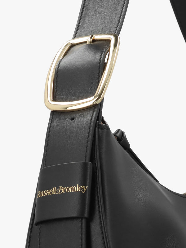 Medium Sutton Black Leather Shoulder Bag