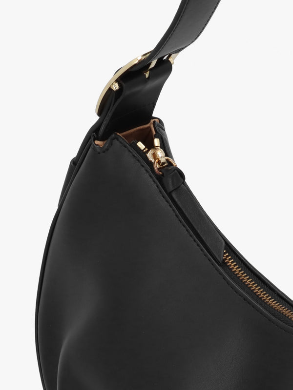 Medium Sutton Black Leather Shoulder Bag