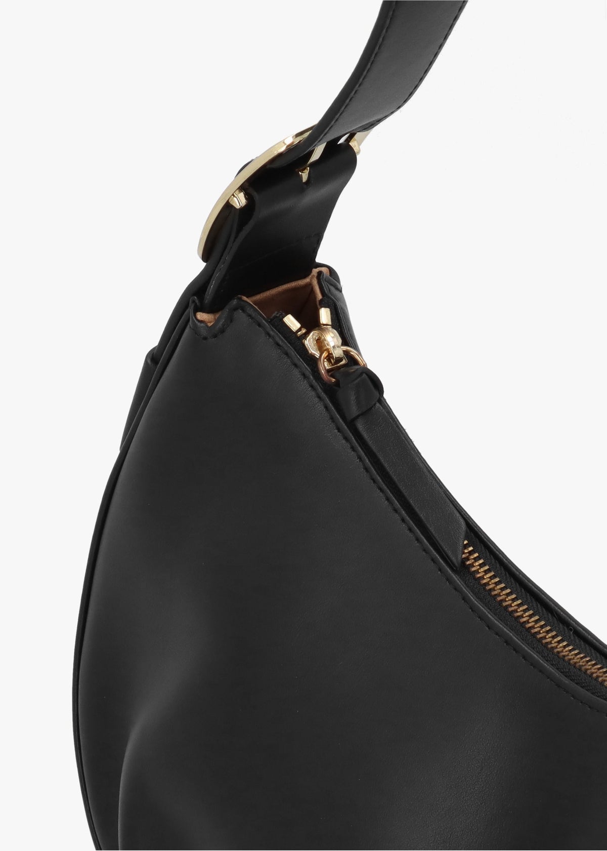 Medium Sutton Black Leather Shoulder Bag