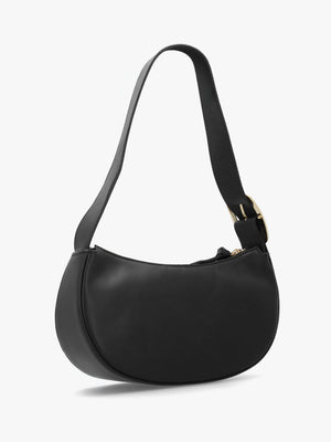 Small Sutton Black Leather Shoulder Bag