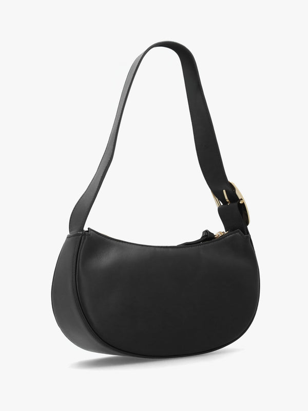 Small Sutton Black Leather Shoulder Bag
