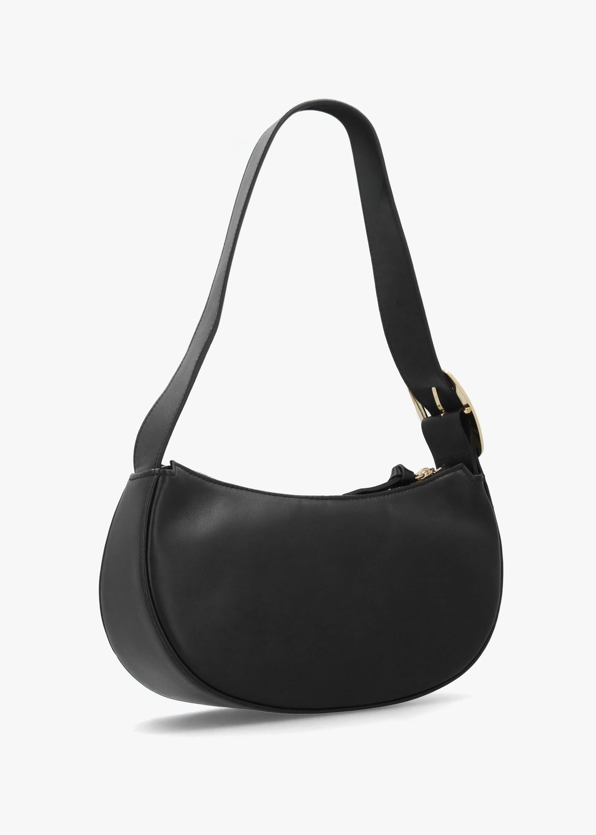 Small Sutton Black Leather Shoulder Bag
