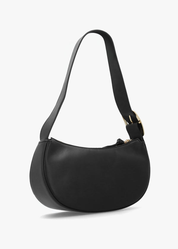 Small Sutton Black Leather Shoulder Bag