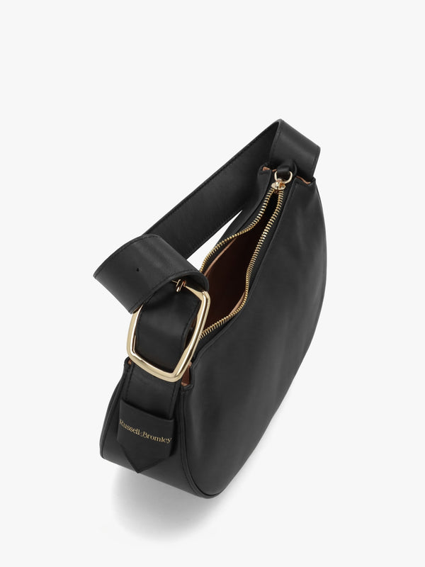 Small Sutton Black Leather Shoulder Bag