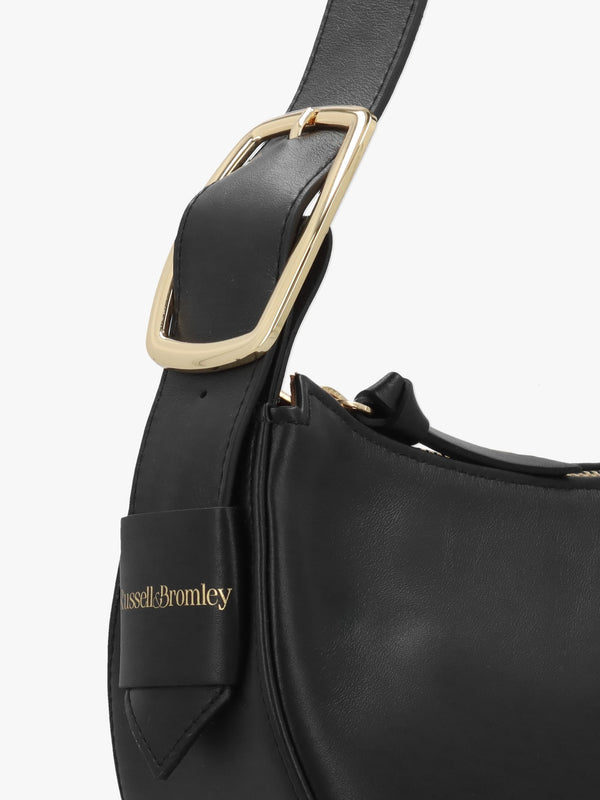 Small Sutton Black Leather Shoulder Bag