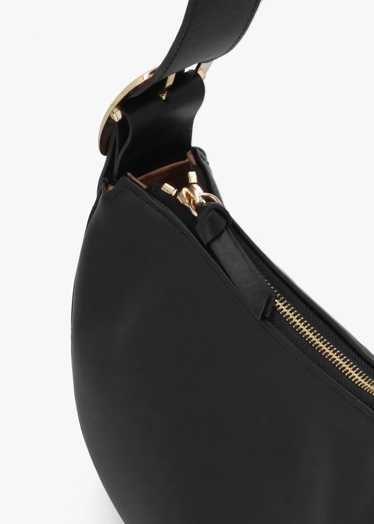 Small Sutton Black Leather Shoulder Bag