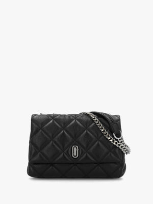 The Quilted Slim Dual Convertible Black Leather Shoulder Bag