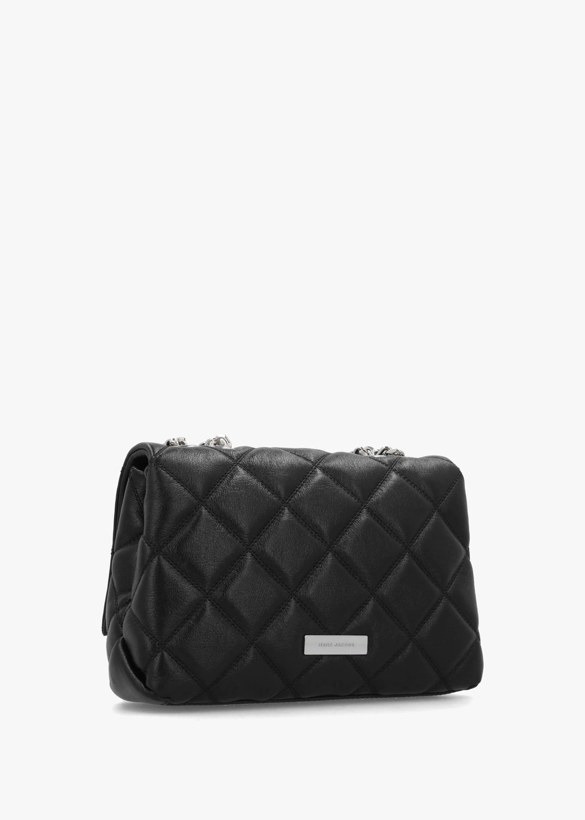 The Quilted Slim Dual Convertible Black Leather Shoulder Bag
