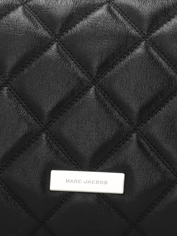 The Quilted Slim Dual Convertible Black Leather Shoulder Bag