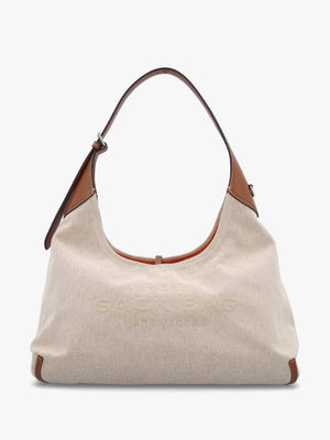 The Leather Trim Canvas Belted Beige Argan Oil Sack Bag