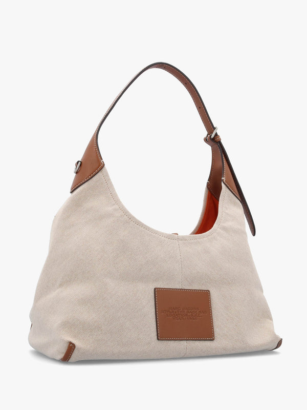 The Leather Trim Canvas Belted Beige Argan Oil Sack Bag