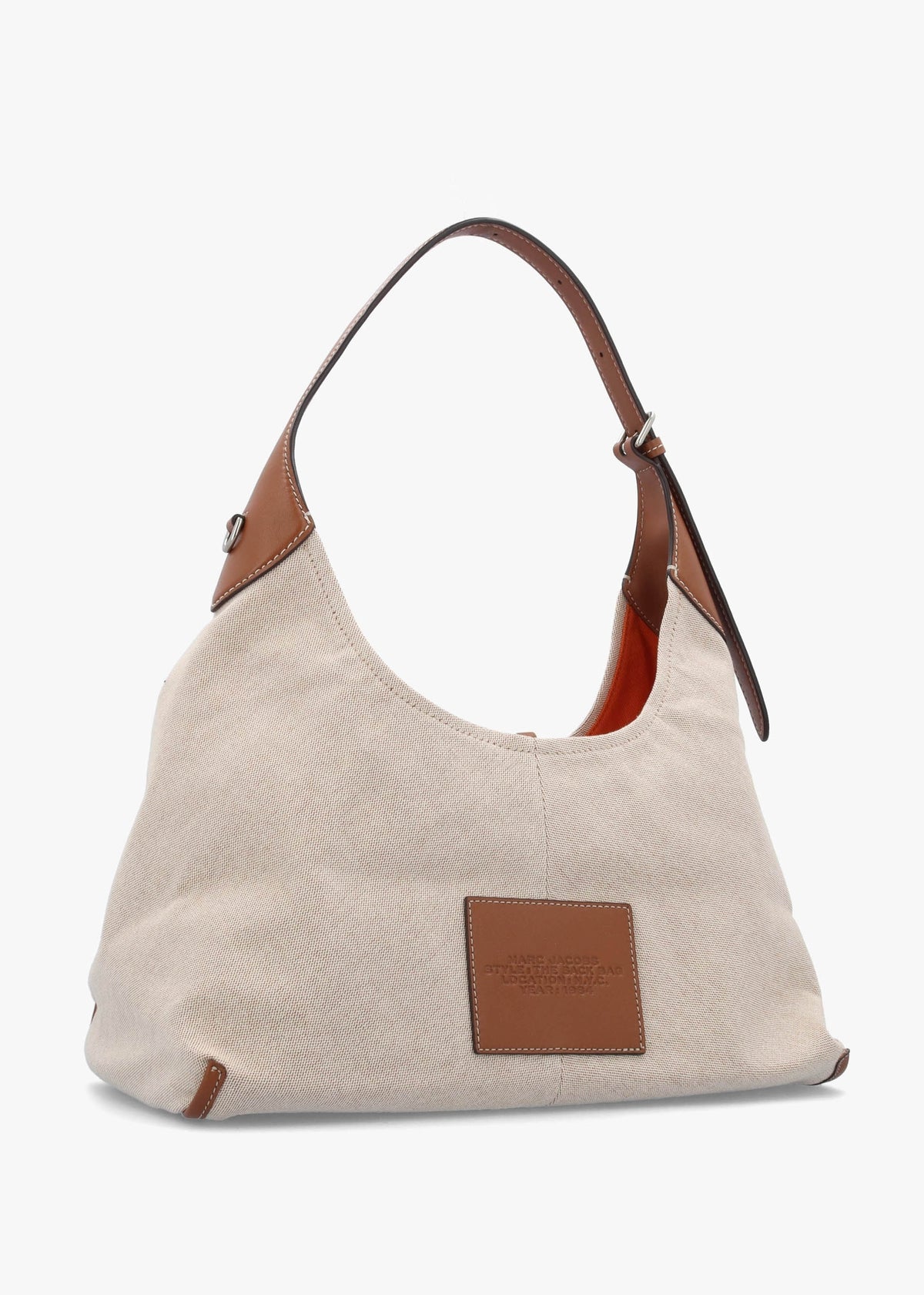 The Leather Trim Canvas Belted Beige Argan Oil Sack Bag