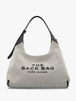The Leather Trim Canvas Belted Ivory Black Sack Bag