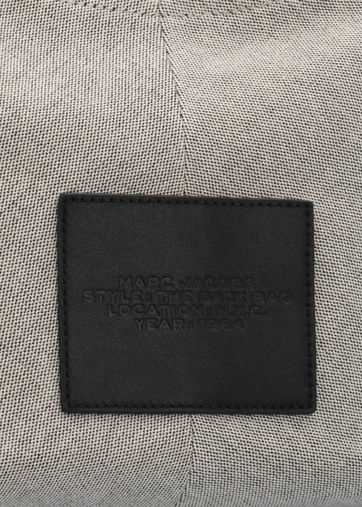 The Leather Trim Canvas Belted Ivory Black Sack Bag