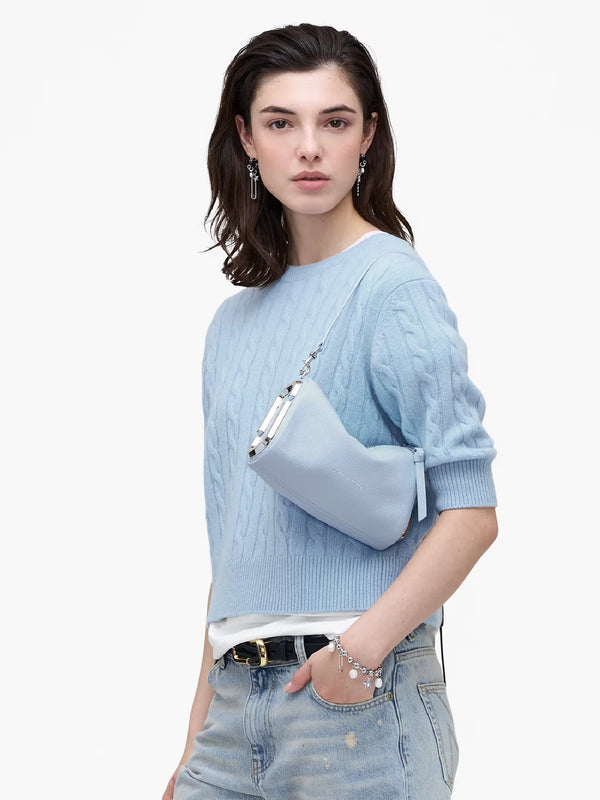 The Snapshot Cloud Blue Leather Shoulder Bag