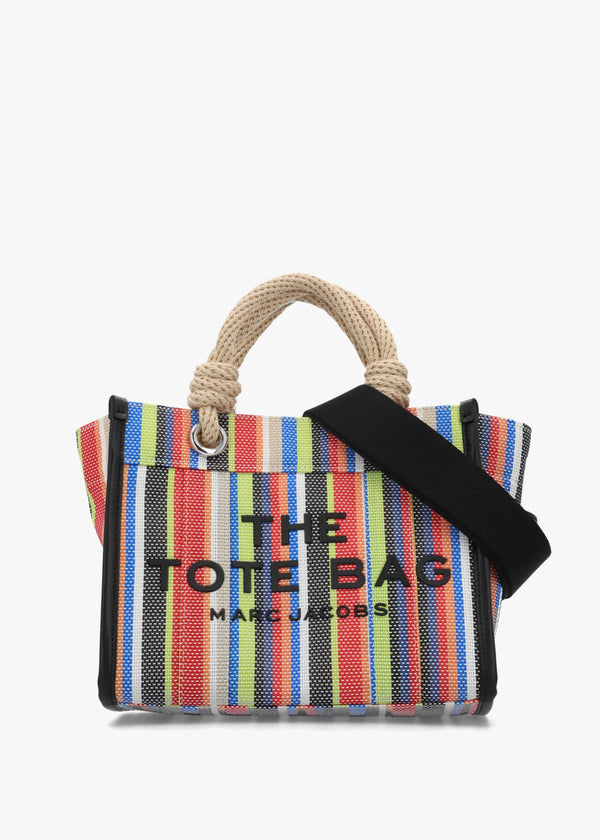 The Stripe Mesh Small Red Multi Tote Bag