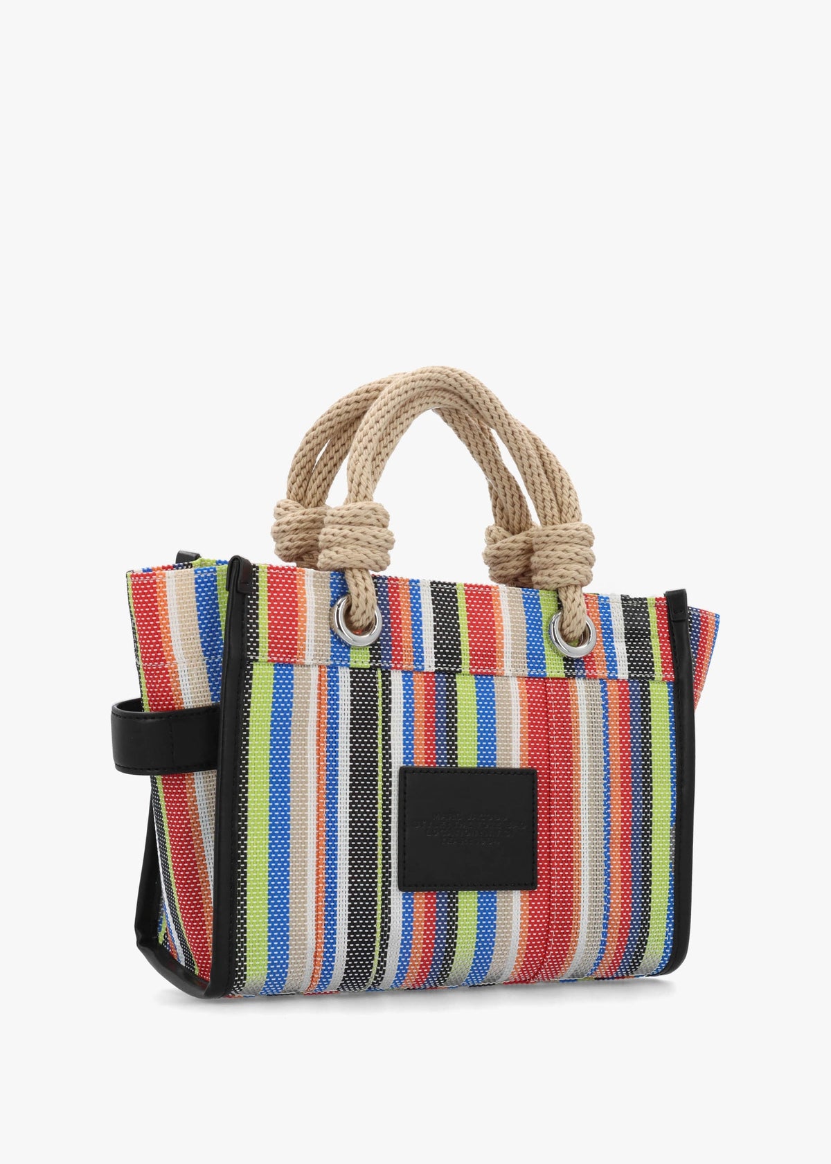 The Stripe Mesh Small Red Multi Tote Bag