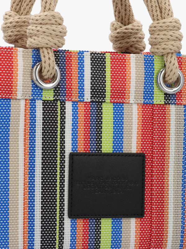 The Stripe Mesh Small Red Multi Tote Bag