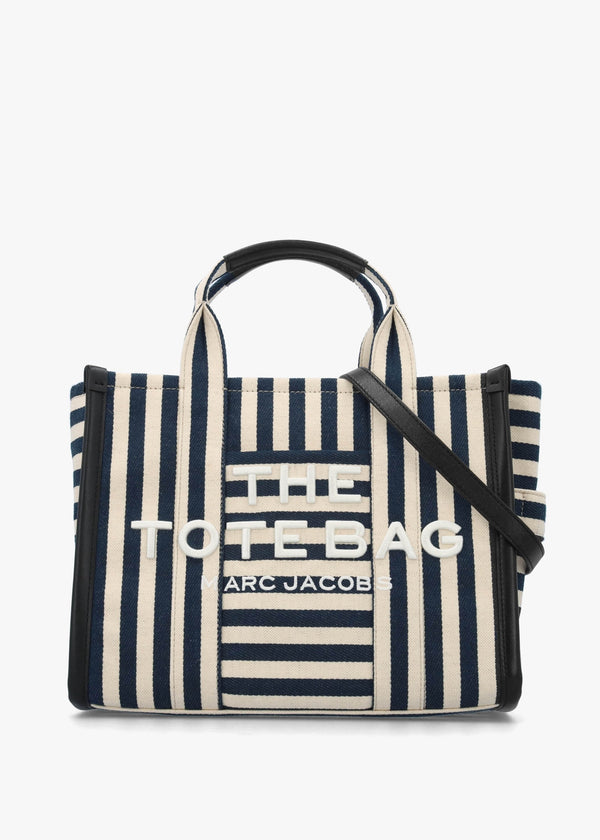 The Striped Canvas Medium Blue Sea Muti Tote Bag