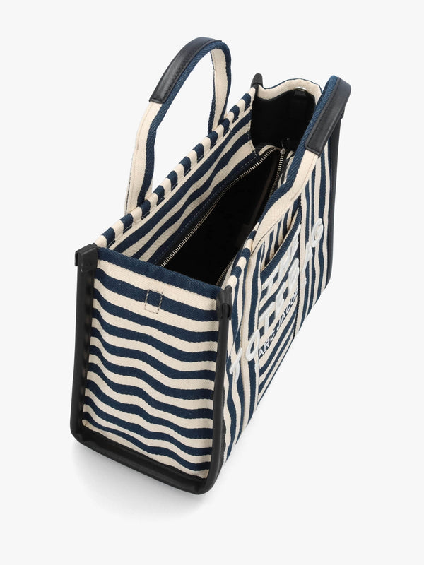 The Striped Canvas Medium Blue Sea Muti Tote Bag