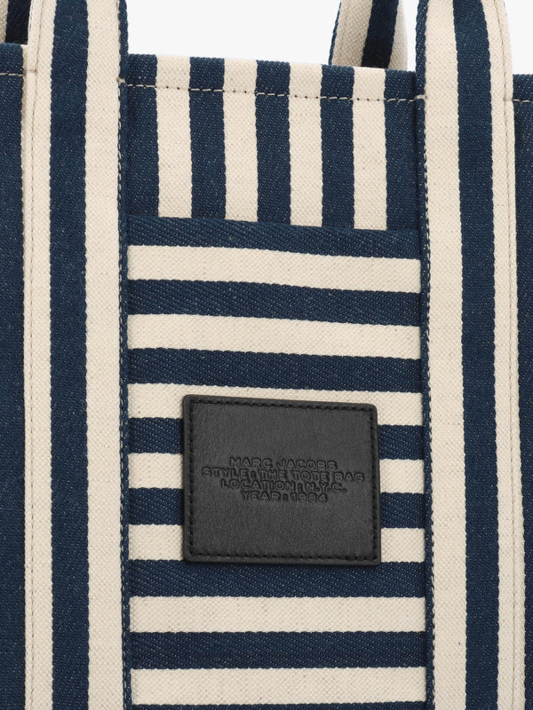The Striped Canvas Medium Blue Sea Muti Tote Bag