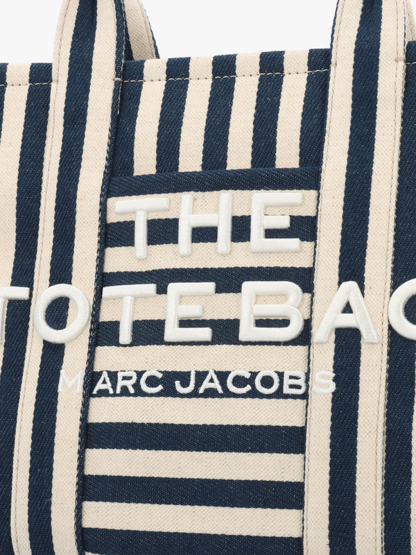 The Striped Canvas Medium Blue Sea Muti Tote Bag