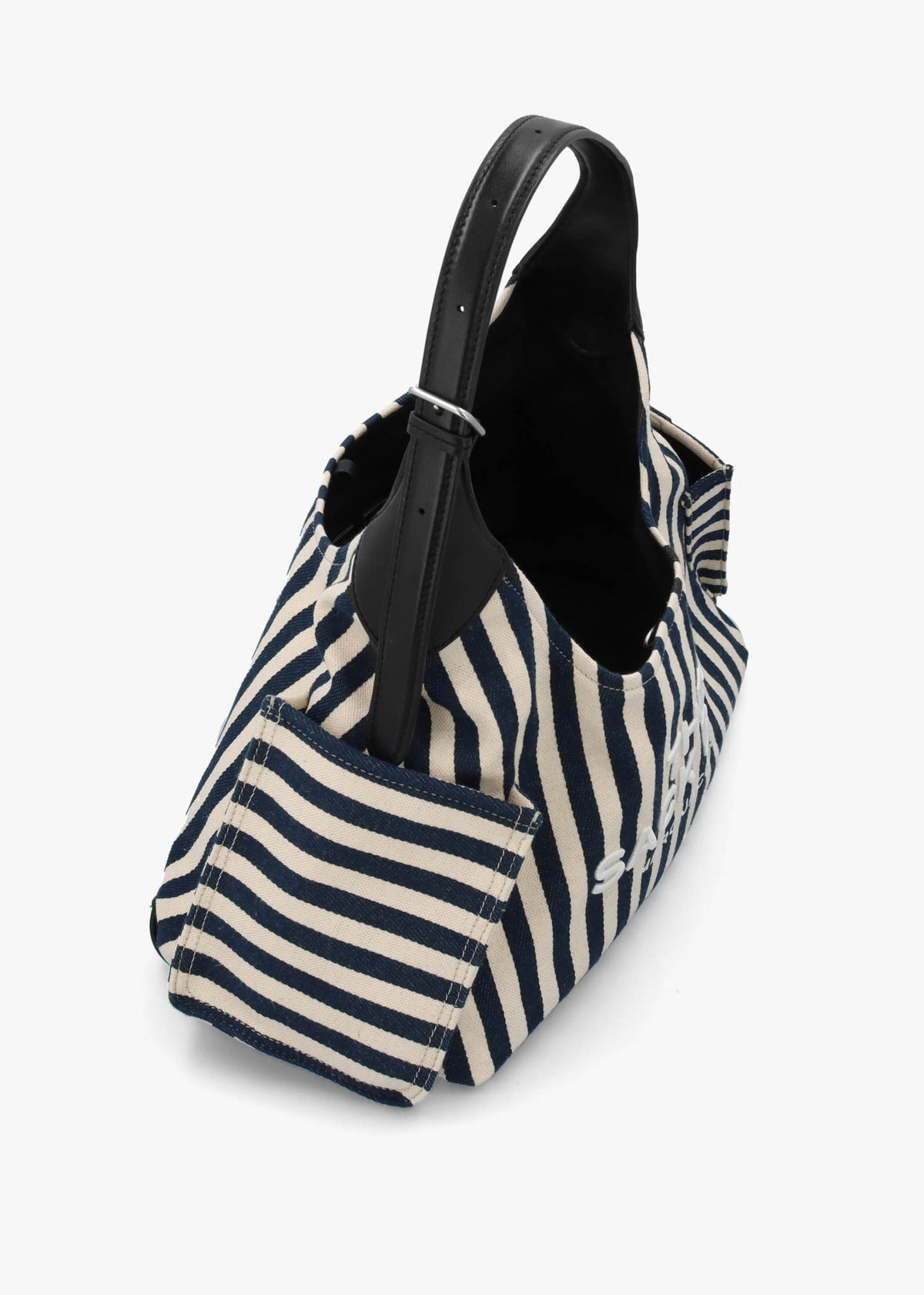 The Striped Canvas Belted Blue Sea Multi Sack Bag