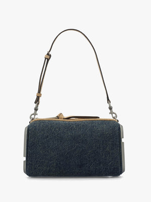 The Denim Suede Snapshot Dark Wash Indigo Shoulder Bag