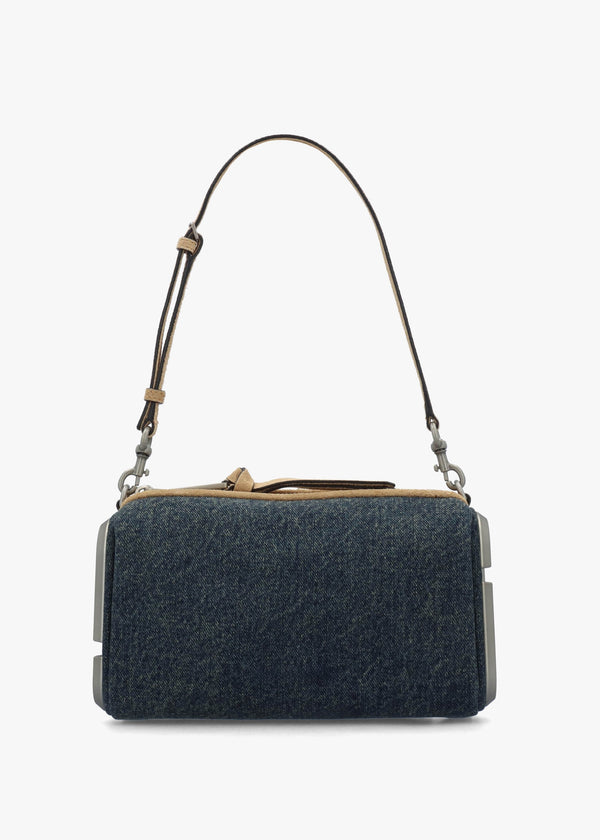 The Denim Suede Snapshot Dark Wash Indigo Shoulder Bag