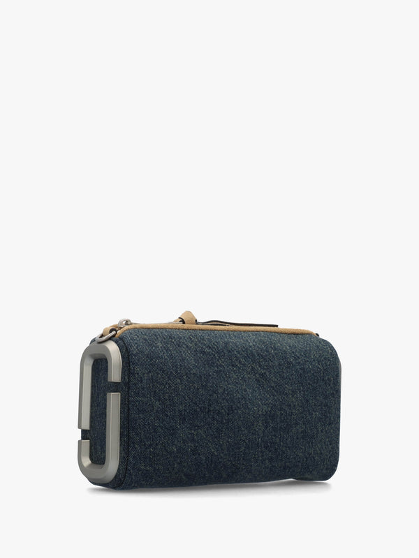 The Denim Suede Snapshot Dark Wash Indigo Shoulder Bag