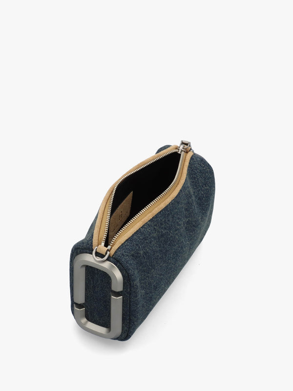 The Denim Suede Snapshot Dark Wash Indigo Shoulder Bag