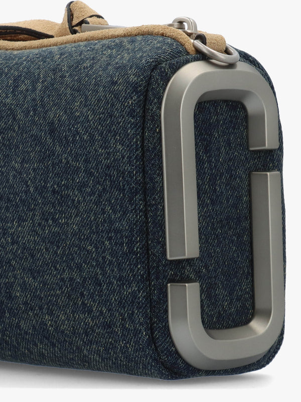 The Denim Suede Snapshot Dark Wash Indigo Shoulder Bag