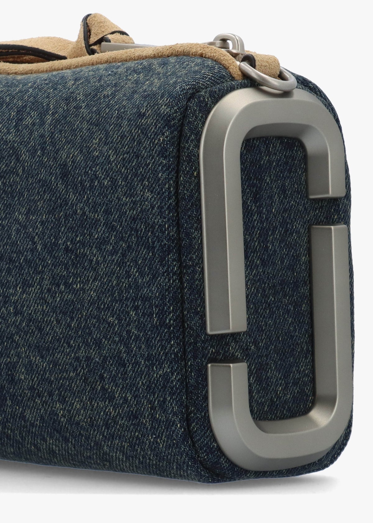 The Denim Suede Snapshot Dark Wash Indigo Shoulder Bag