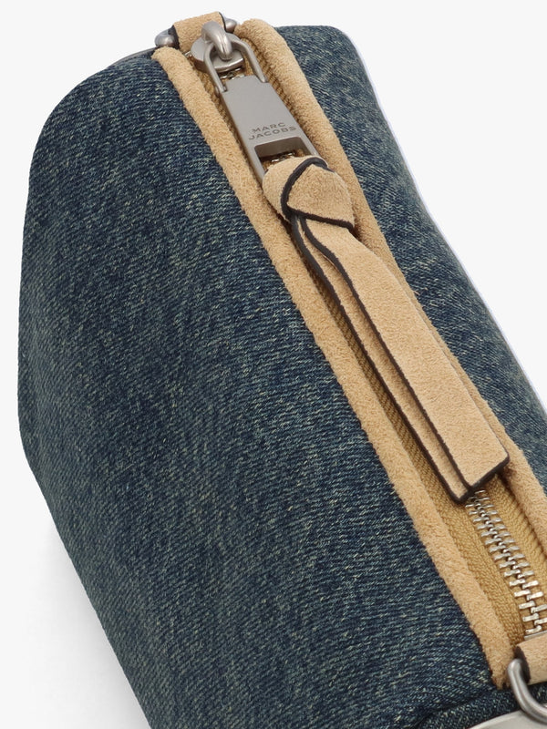 The Denim Suede Snapshot Dark Wash Indigo Shoulder Bag