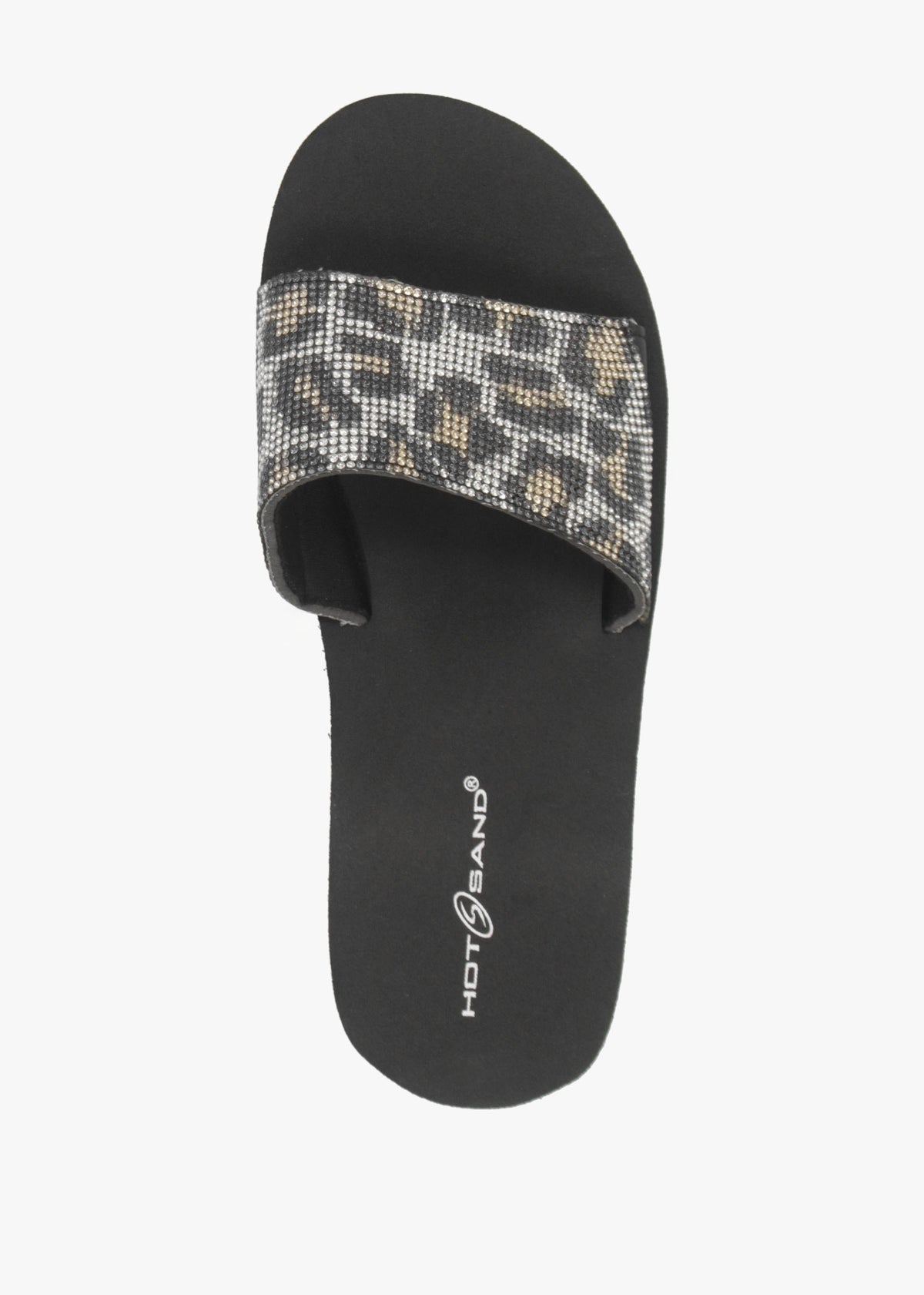 Leopard Diamante Wedge Mules