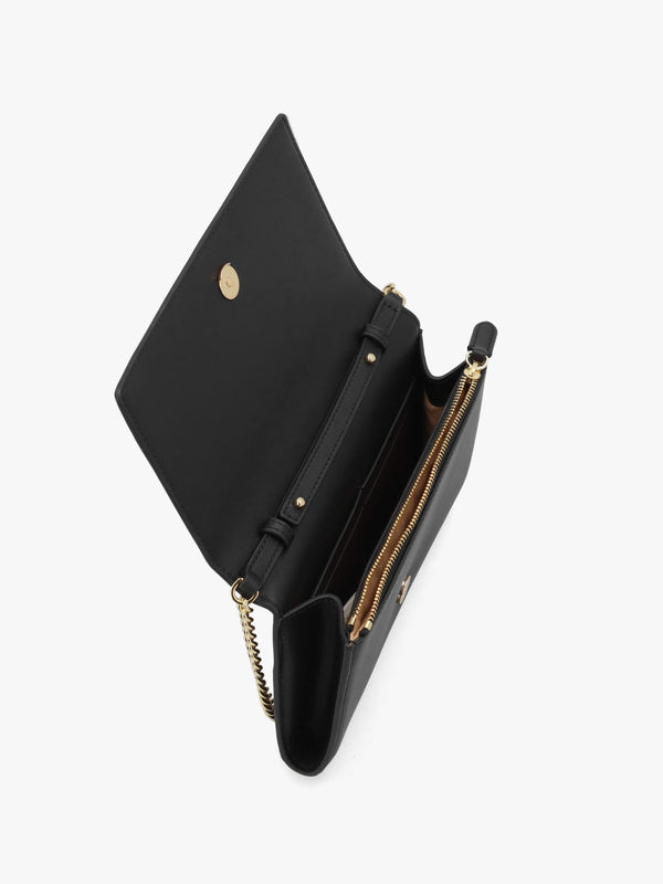 Medium Adair II Black Leather Wallet On A Chain