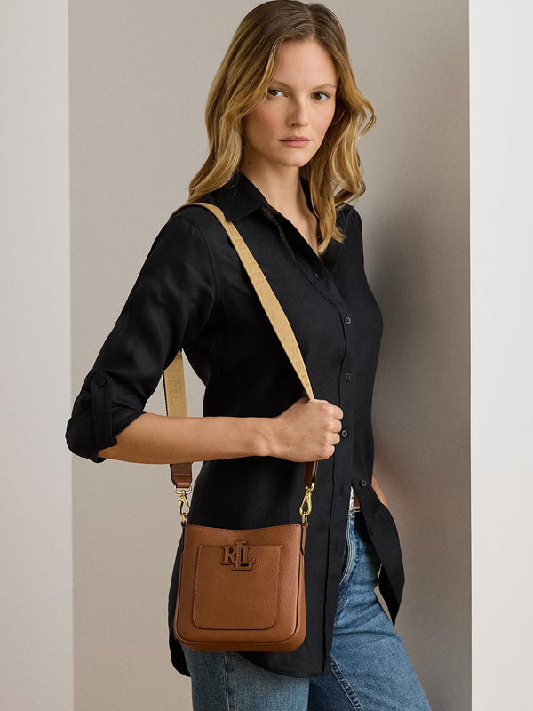 Small Cameryn Lauren Tan Leather Cross-Body Bag