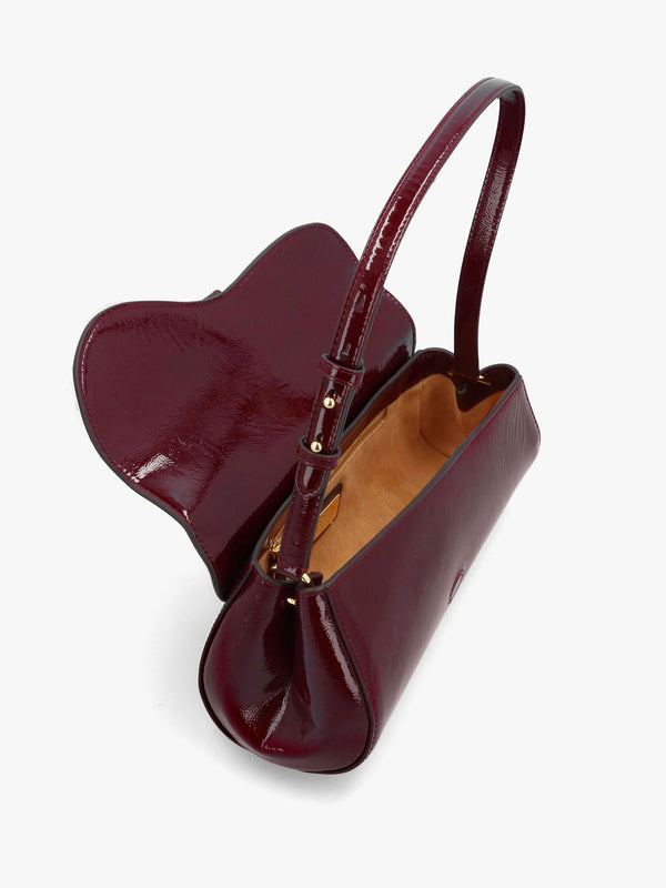 Medium Tasha East-West Red Patent Leather Shoulder Bag