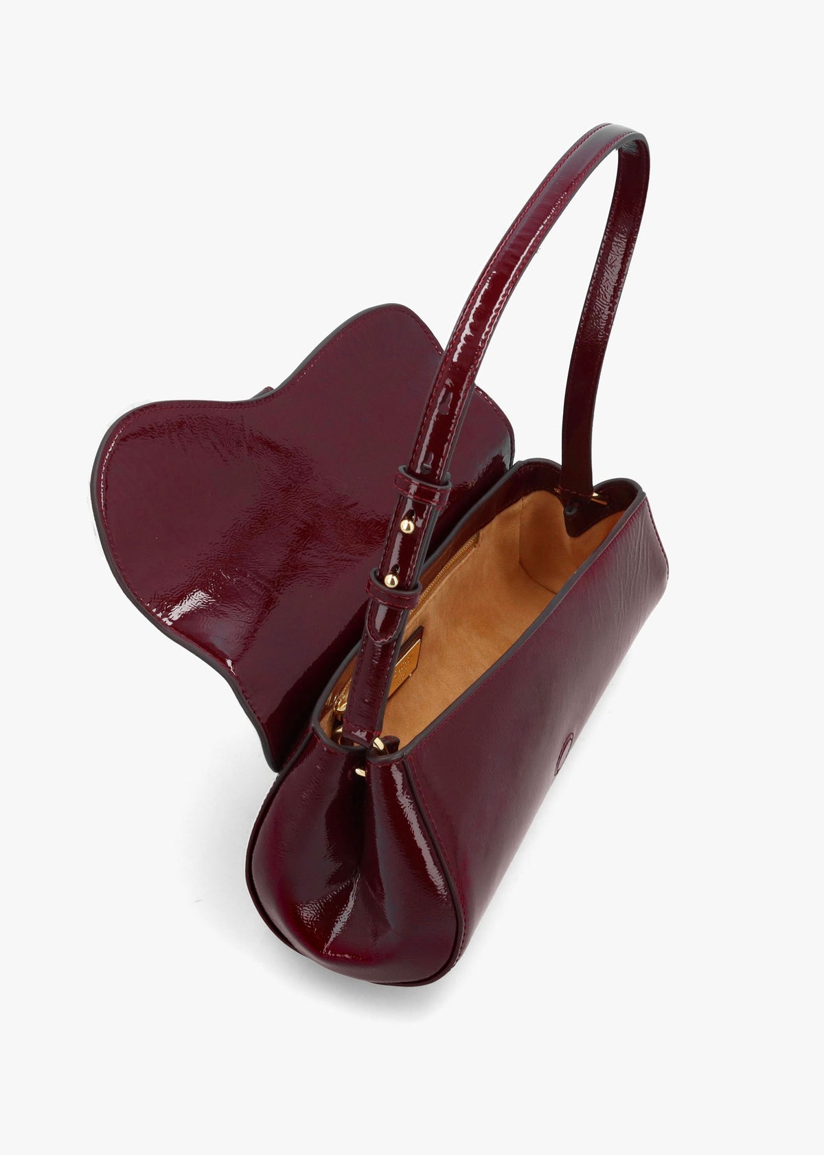 Medium Tasha East-West Red Patent Leather Shoulder Bag
