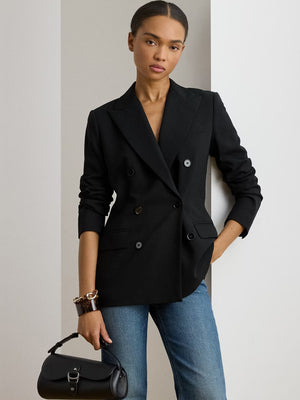 Medium Tasha East-West Black Leather Shoulder Bag
