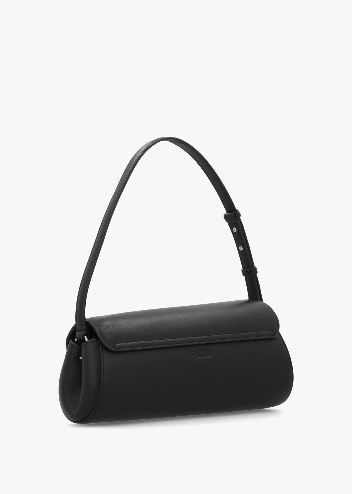 Medium Tasha East-West Black Leather Shoulder Bag