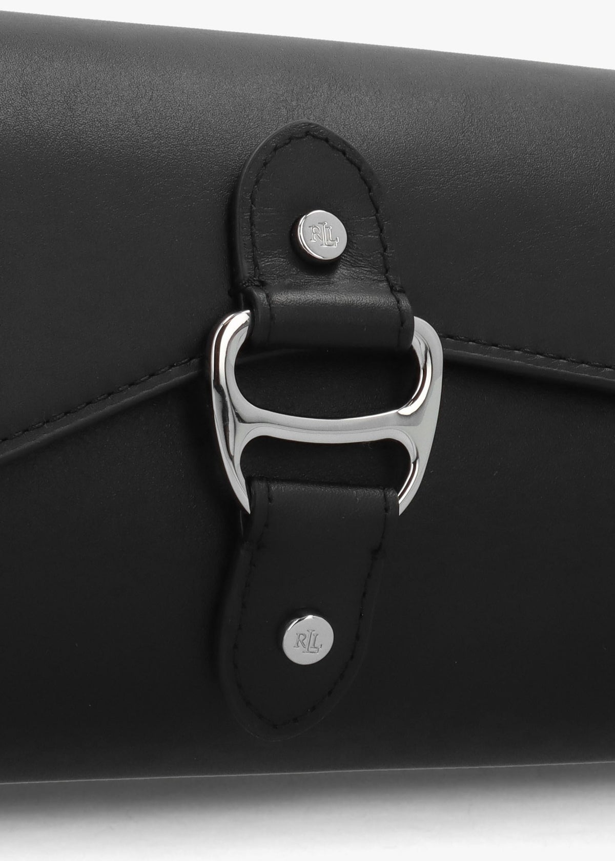 Medium Tasha East-West Black Leather Shoulder Bag