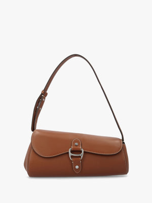 Medium Tasha East-West Lauren Tan Leather Shoulder Bag