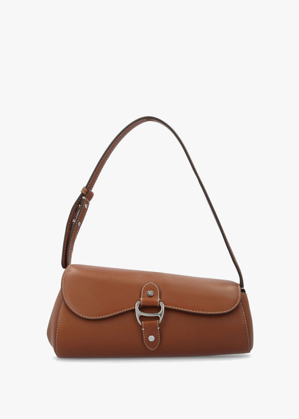 Medium Tasha East-West Lauren Tan Leather Shoulder Bag