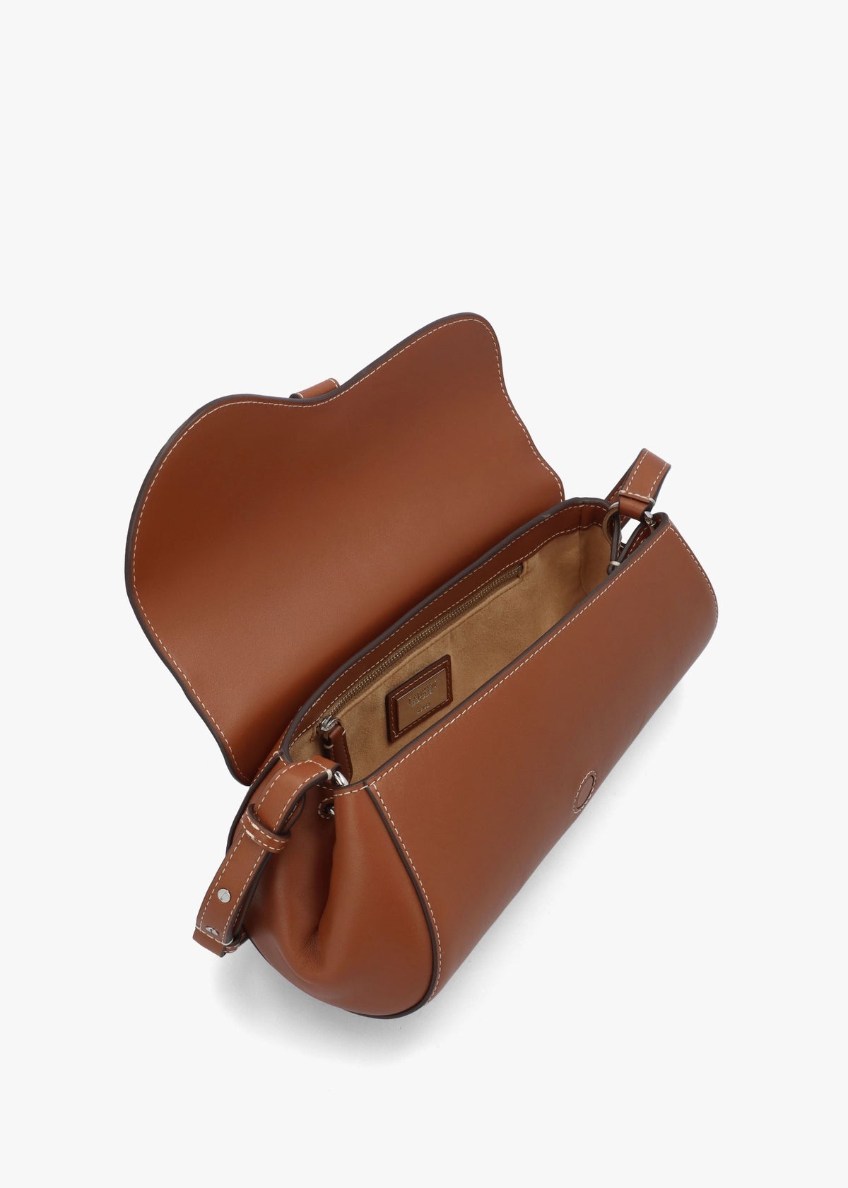 Medium Tasha East-West Lauren Tan Leather Shoulder Bag