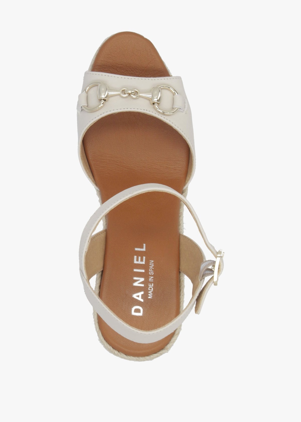 Jaffle Cream Leather Snaffle Wedge Espadrilles