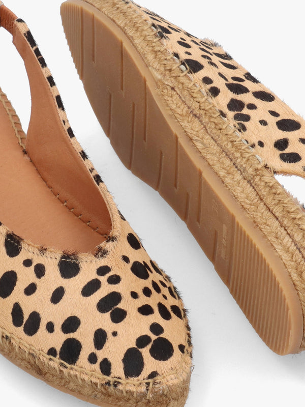 Jalmond Cheetah Pony Hair Sling Back Espadrilles