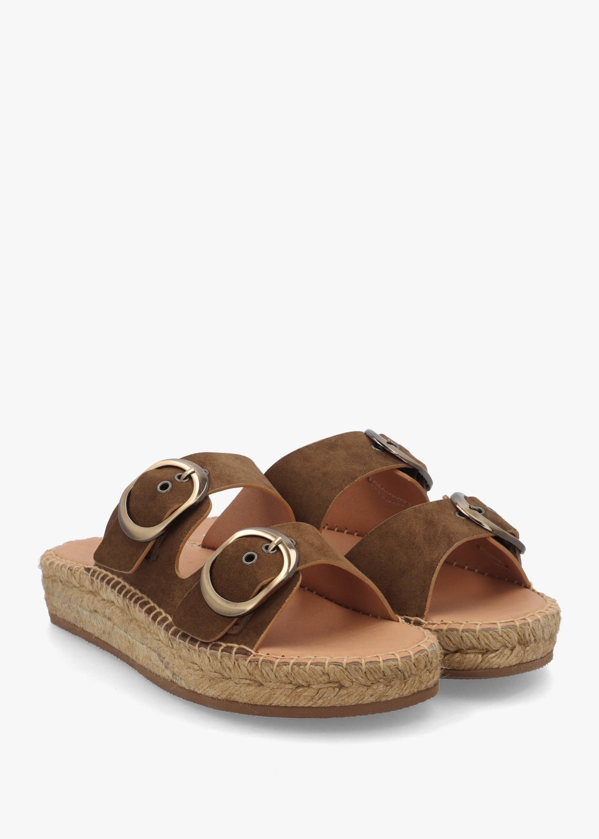 Jander Brown Suede Flatform Espadrille Mules