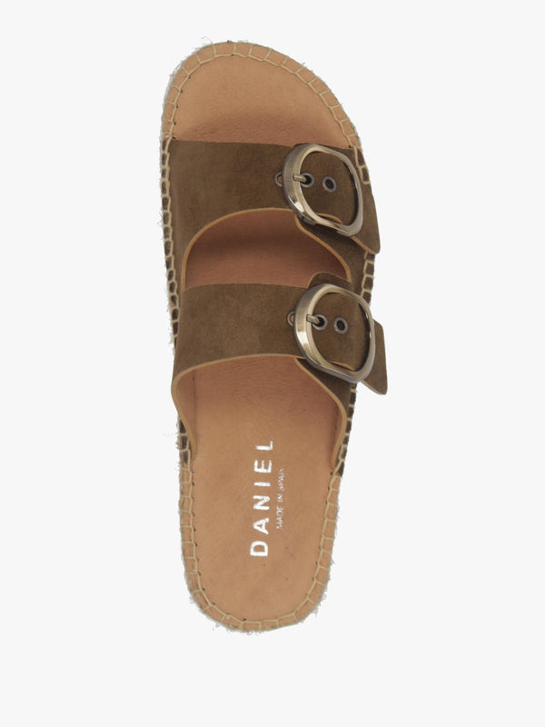 Jander Brown Suede Flatform Espadrille Mules